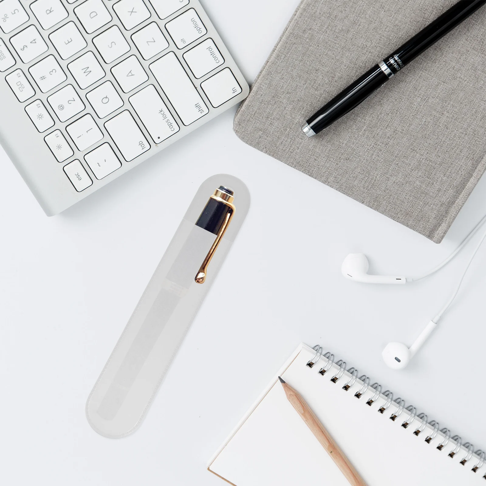 

20Pcs Transparent Pen Bags Frosted Plastic Pencil Cases Multipurpose Stationery Storage Bags Pen Protective Holder for School