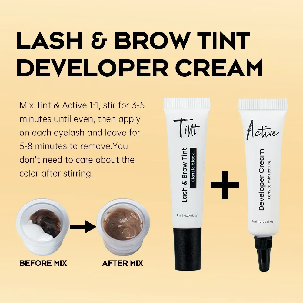 Gollee Lash Lift Kit 4 in 1 Brow Lamination Kit, Professional Eyelash Perm Kit Use At Home Long-Lasting Natural Brown Color