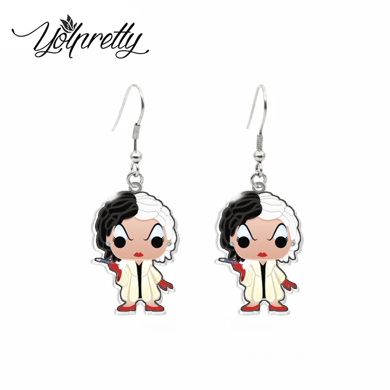 2024 New Arrival Cartoon Movie Villains Evil Queen Characters Acrylic Epoxy Fish Hook Dangles Earrings