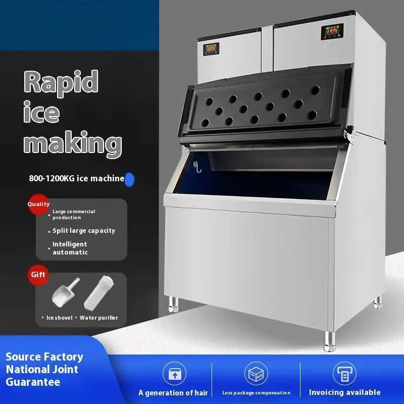 1000Kg Commercial Large Capacity Fully Automatic Split Machine Shop Ice Cubes Maker COFFEE MILK