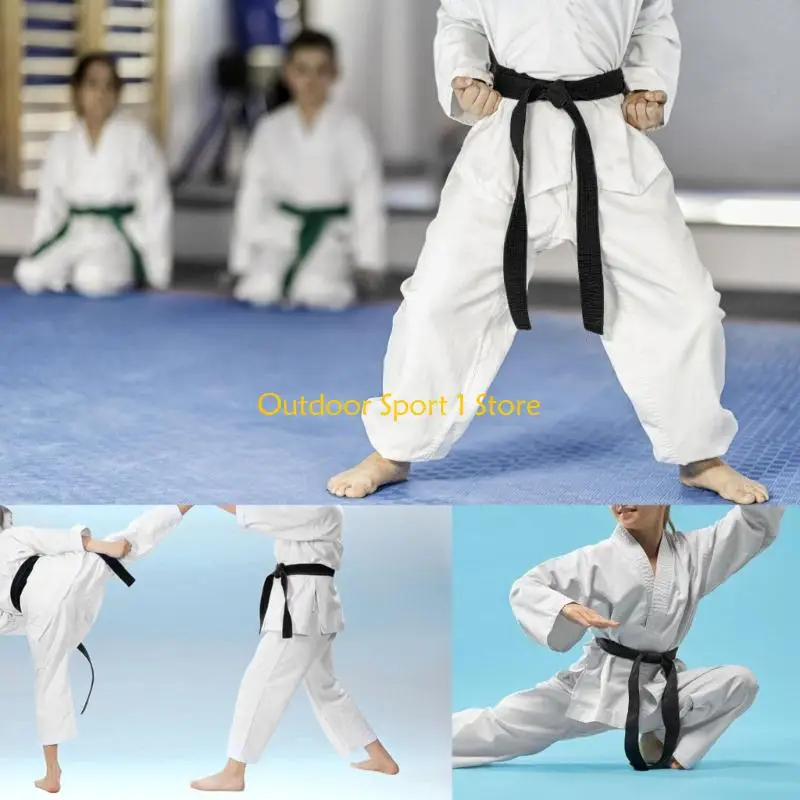 A0KA 180cm Martial Art Belt for Kids Taekwondo Belt Karate Belt Black Belt