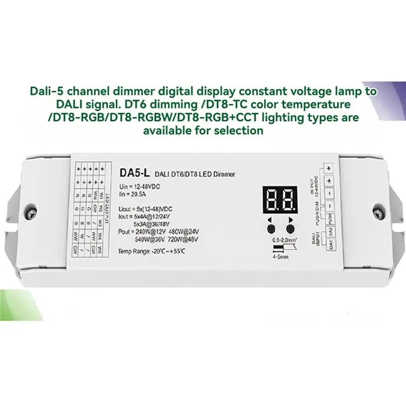 T19C DA5-L For RGB For RGBCCT For LED Strip Light Tape Dali Dimmer Controller DT6 DT8 12V-48VDC Constant Voltage Driver