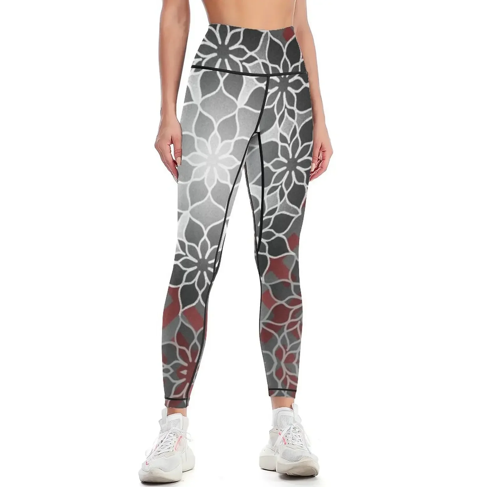 

Octagonal Floral Mandala Sayagata Layered Leggings gym's sportswear Women's push up Female legging pants Womens Leggings