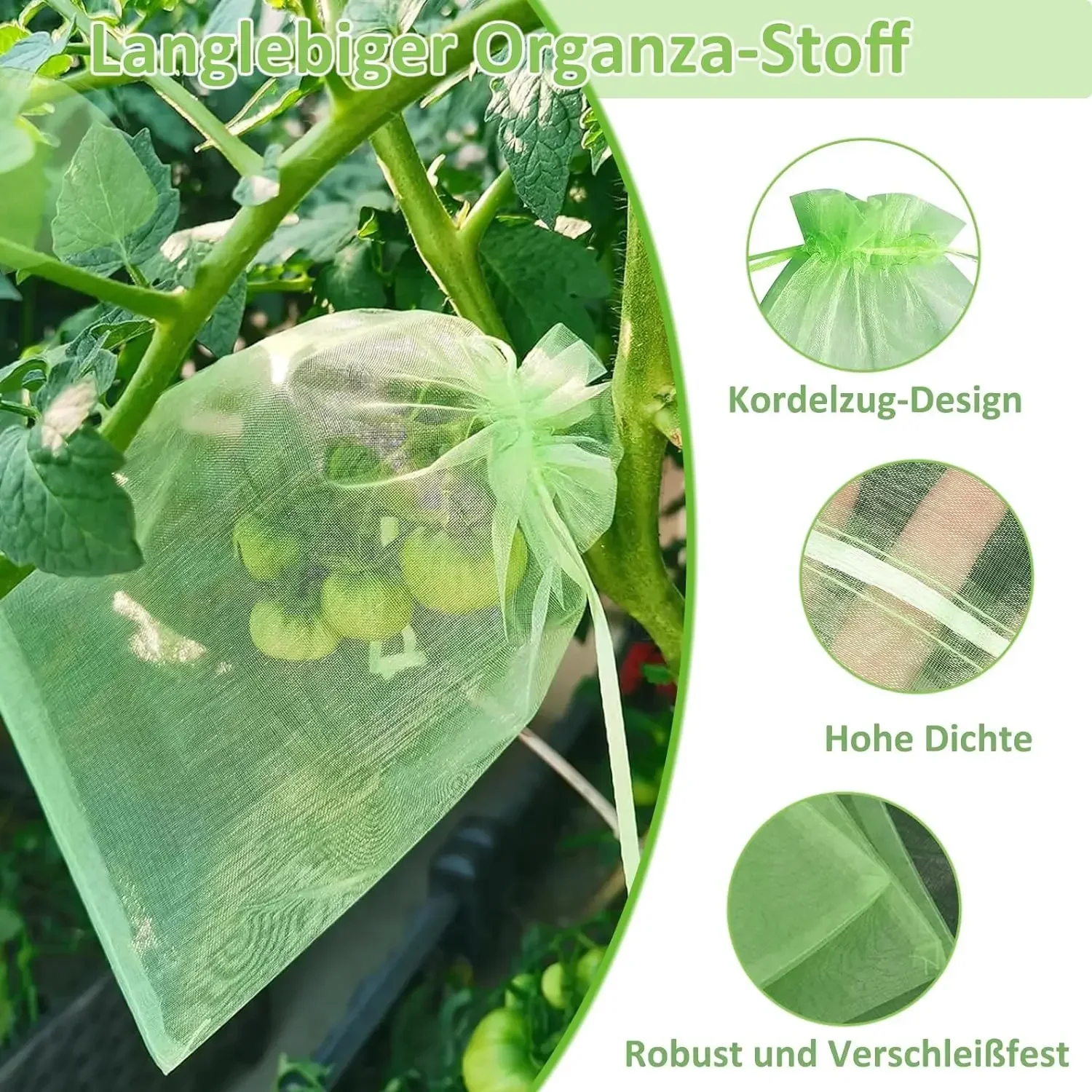 100pcs Grape Protection Bags with Drawstring Fruit Protection Mesh Bag Protective Pouches To Protect Plants From Birds