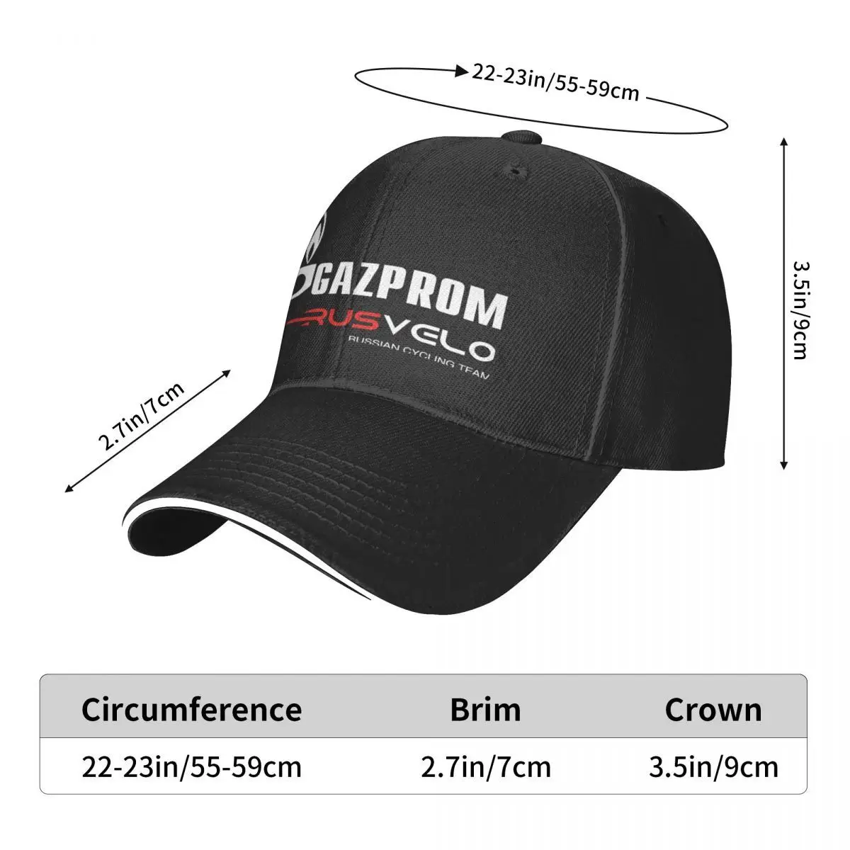 Gazprom-Gorra de béisbol con logotipo para hombre y mujer, gorro de verano, 1114