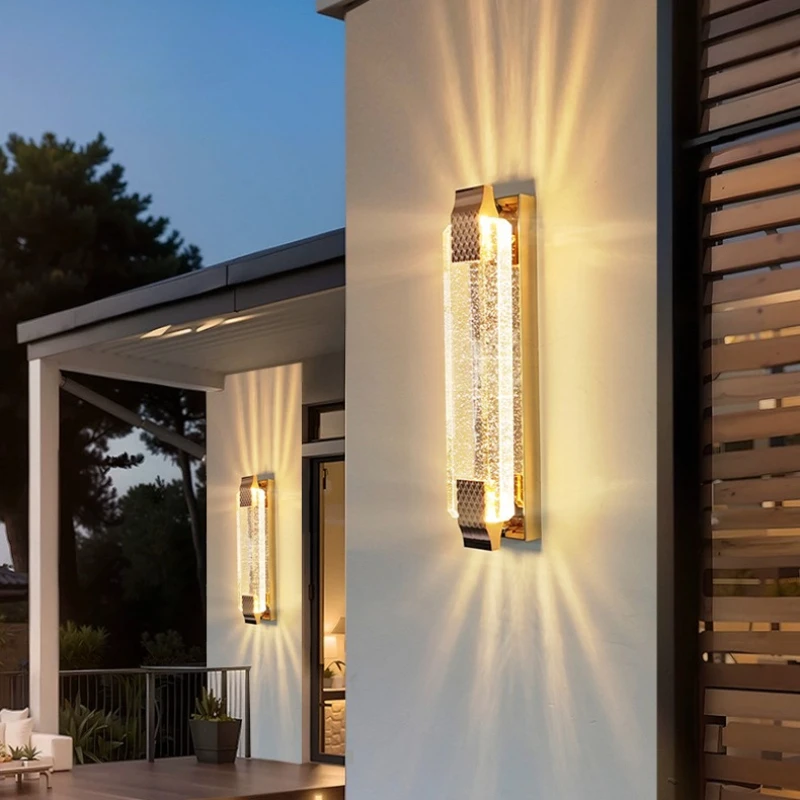 Light Luxury Bubble Crystal Wall Lamp Villa Courtyard Bedroom Living Room Bedside Lighting Fixture