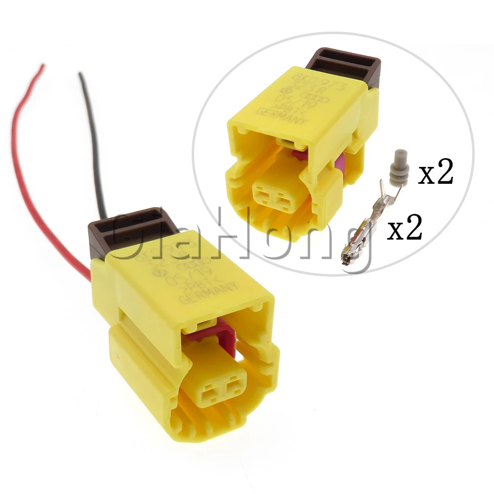 1 Set 2 Ways Starter Auto Crash Sensor Wiring Terminal Waterproof Socket for VW Audi A456 Q57 8K0973323R