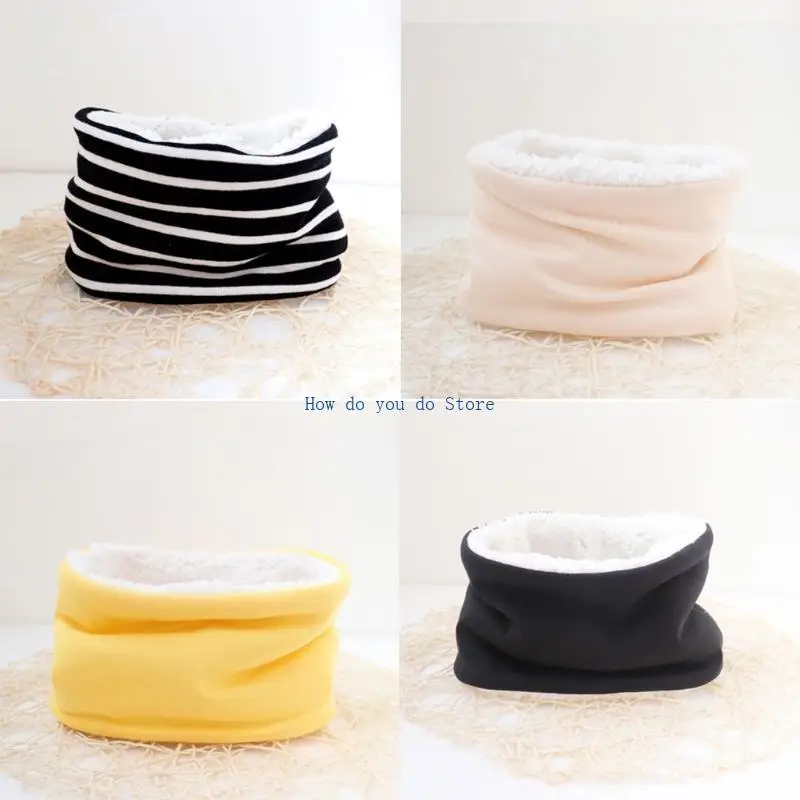

19QF Autumn Winter Baby Scarf Solid Color Plush Scarves Neckerchief Child Neck Collar