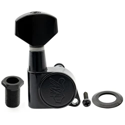 Wilkinson 19:1 Ratio E-Z-LOK Full Sealed Machine Head Tuner Tuning Peg Key with Hex Button for ST Tele Style Electric Guitar