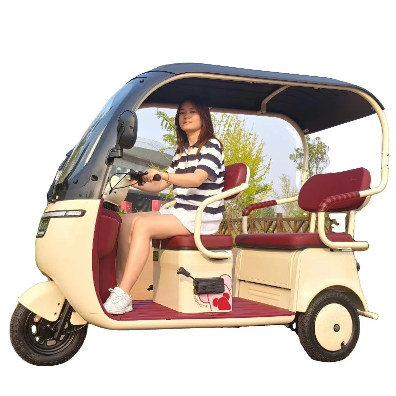 

2024 Hot-selling Household Electric Tricycle Open-body Rickshaw, Adult Passenger and Cargo Roof
