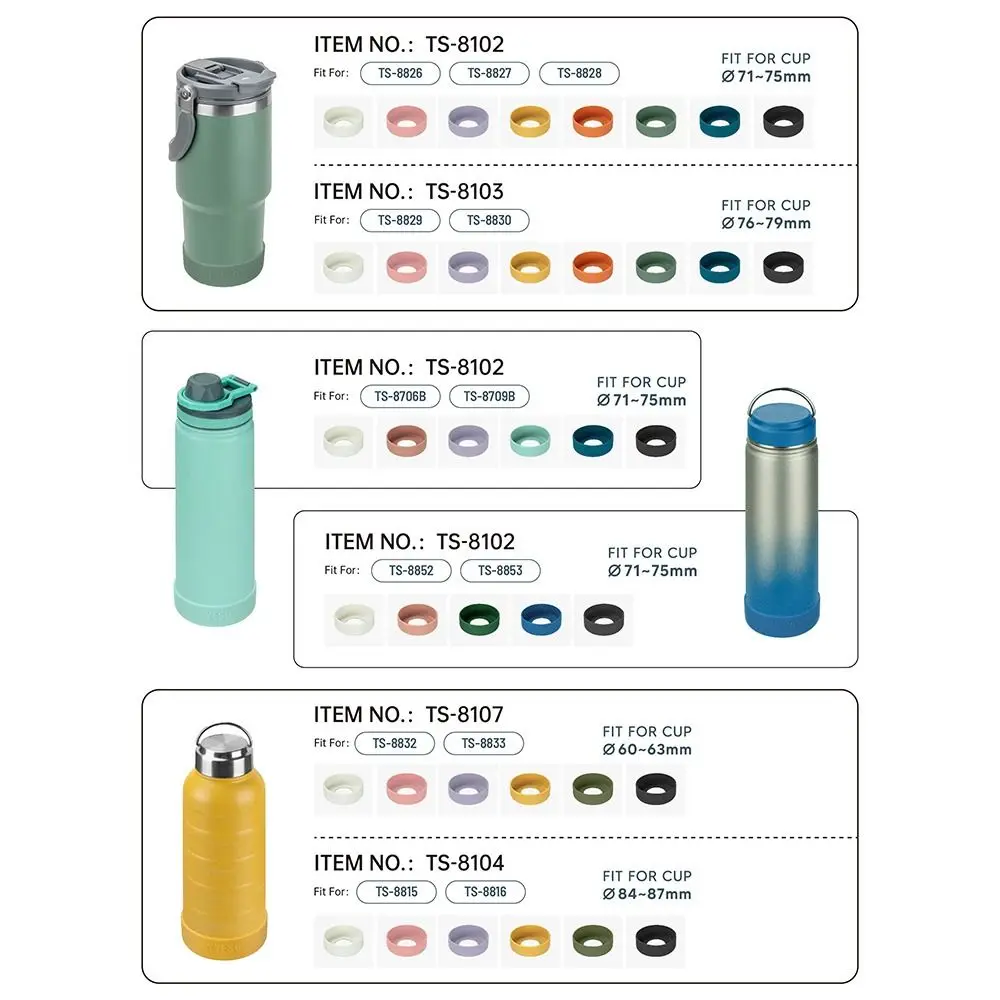 1Pcs New Anti Slip Bottle Cover 76-79mm Protective Silicone Coaster Universal Mug Cup Bottom Sleeve for Tyeso Mug