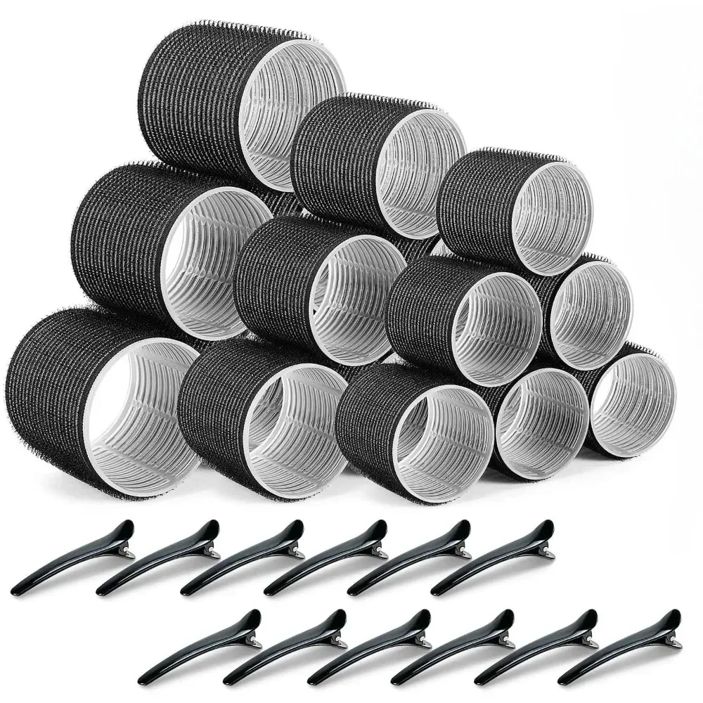 30pcs/Set Heatless Hair Styling Kit Self-Grip Rollers with 18pcs Hair Rollers and 12pcs Clips for DIY Hair Styling Easy To Use