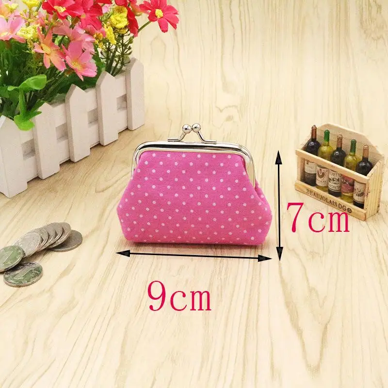 Damen-Münzbörse mit Polka-Dots, Mini, leicht, mit Kussverschluss, tragbare, niedliche Tasche für Reisen und den täglichen Gebrauch. – Detail 6