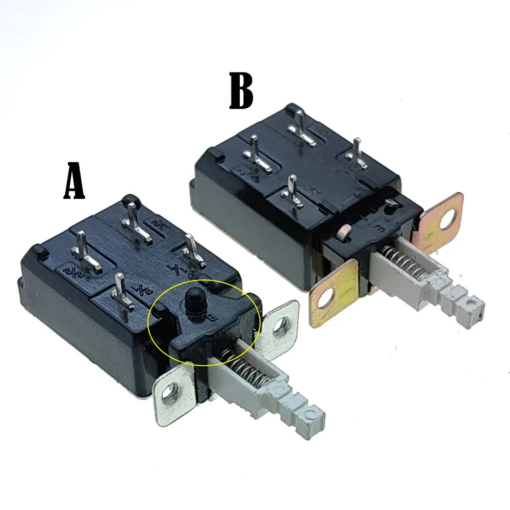 2Pcs DPST Spring Loaded Locking Push Button  Self Locking Switch AC 250V 4A/128A KDC-A04-3（A11）