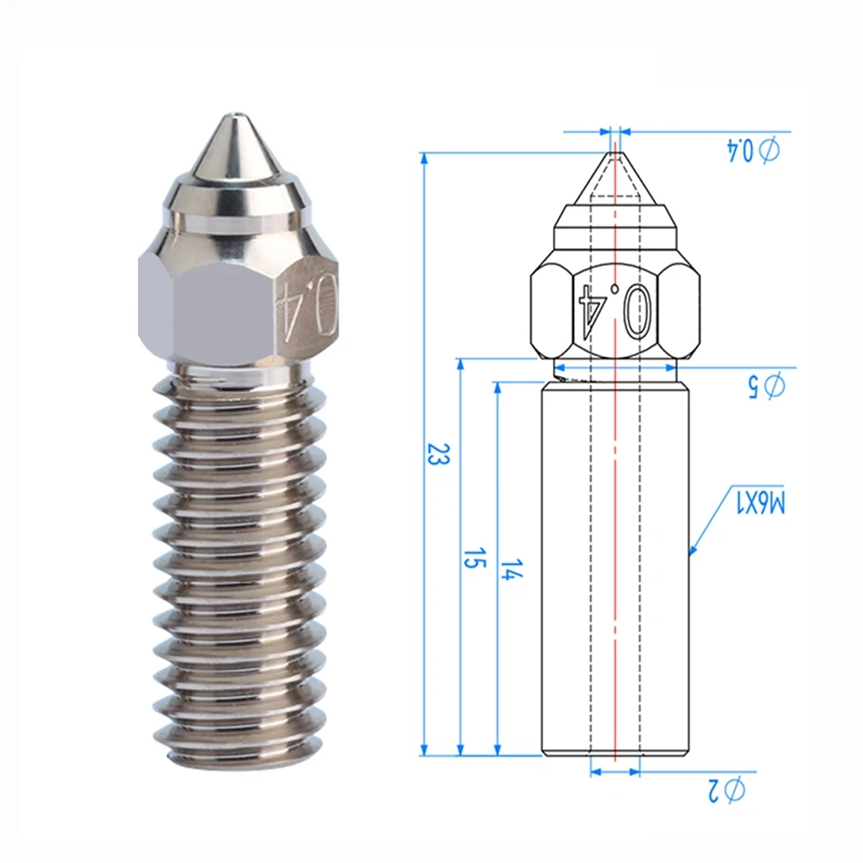 0.4MM 0.8MM K1 Plated Copper Nozzle Durable Non-stick 500℃ High Temperature For Creality K1/K1 Max Speedy 3D Printer Parts