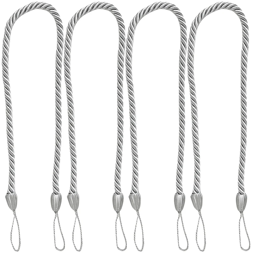 

4pcs Woven Rope Curtain Tiebacks Decorative Tieback Straps Home Hotel Living Room Bedroom Bathroom Office Accessories Holdback