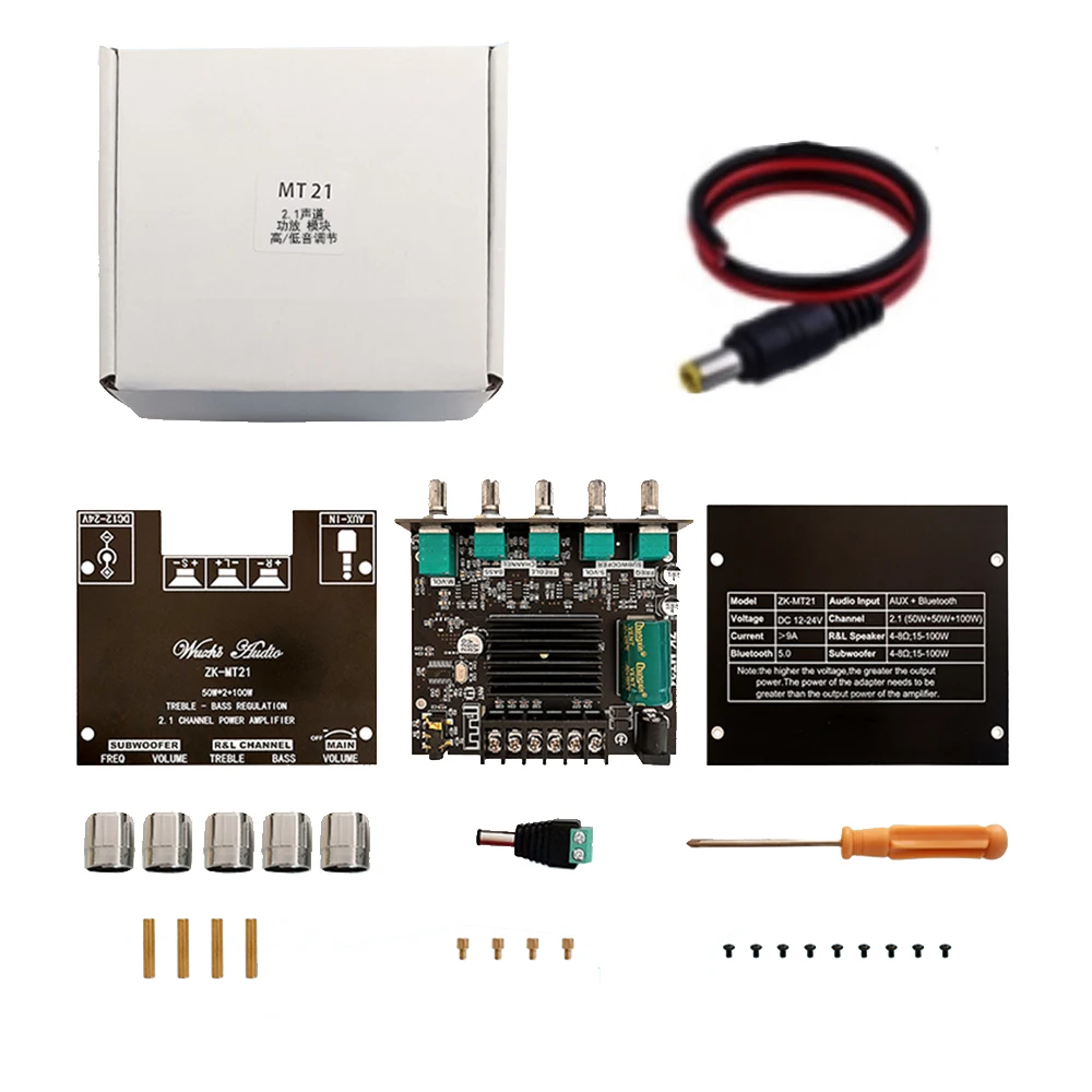 2.1 Channel BL Digital Power Amplifier Module with Subwoofer Output High Low Bass Adjustment 100W+50W+50W High Fidelity Bluetooth 5.0 Audio Board view 2
