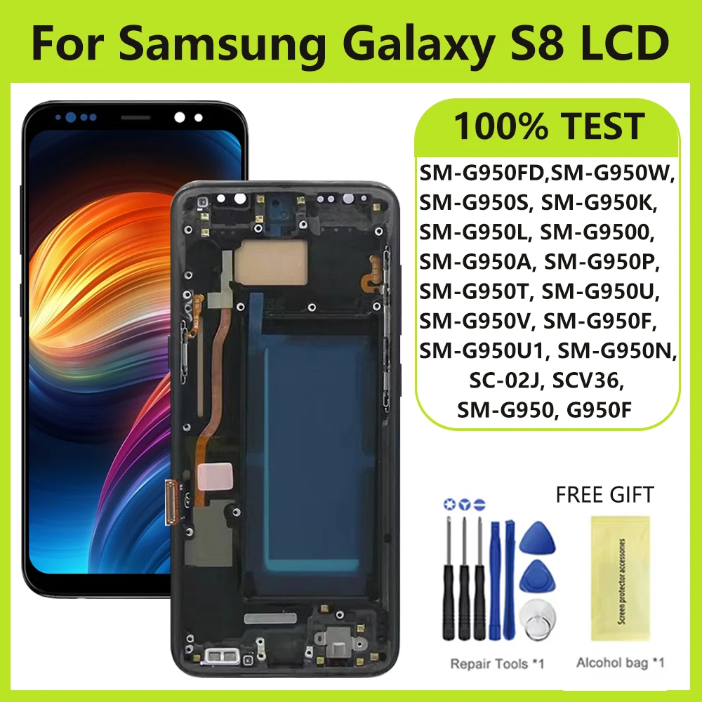 TFT Screen For Samsung Galaxy S8 LCD Display Touch Screen Digitizer With Frame For Samsung Galaxy S8 G950F Lcd