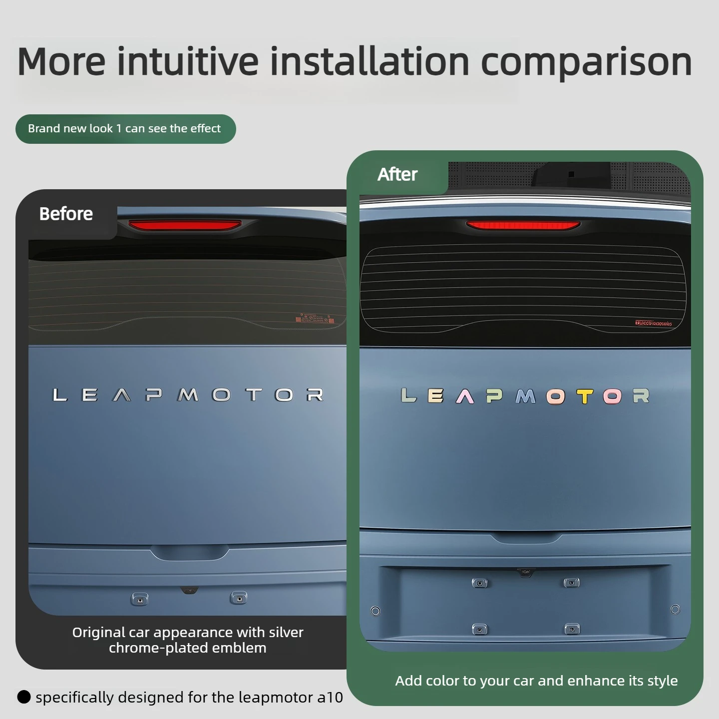 For Leapmotor B03X A10 2026 2027 Rear Emblem Sticker Blackout Decor Letter Color Change Decal