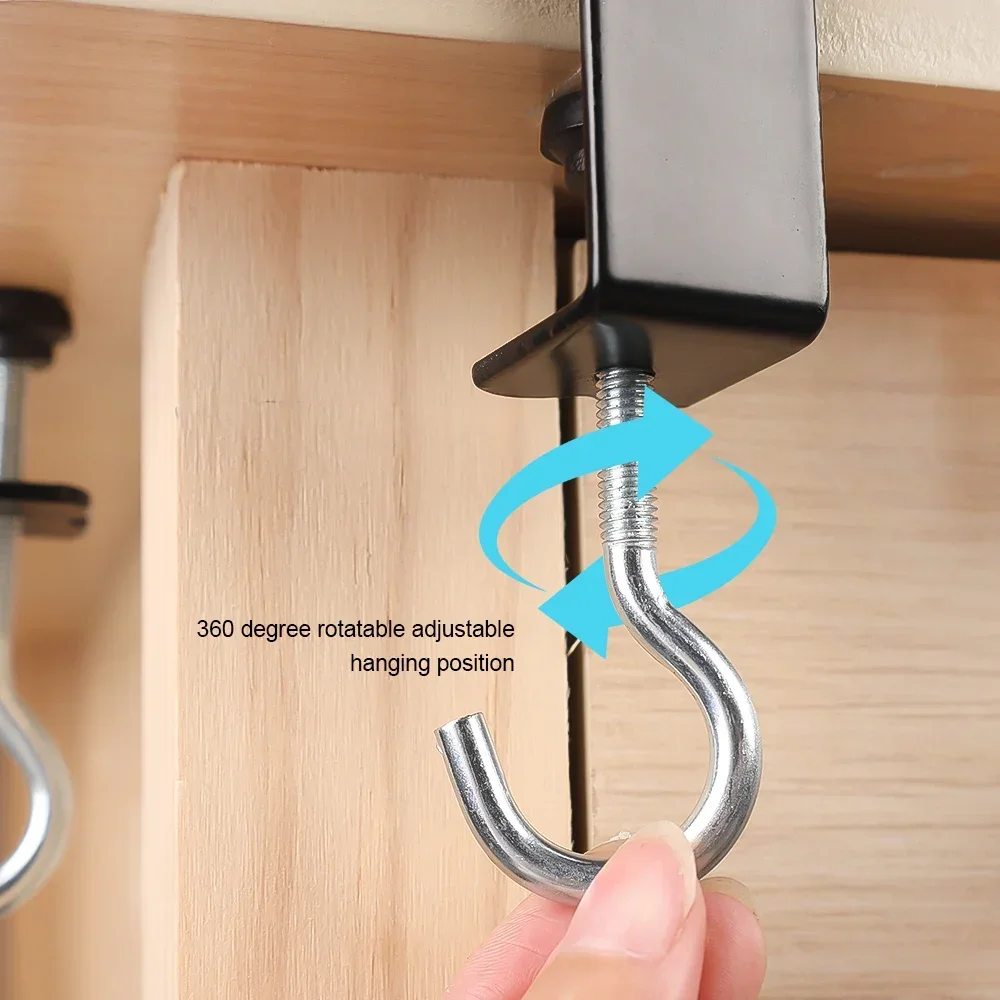 Adjustable Desktop Load Bearing Hook Universal Sturdy Iron Hook Practical Furnishing Hook Simple Fashion Portable Storage Rack