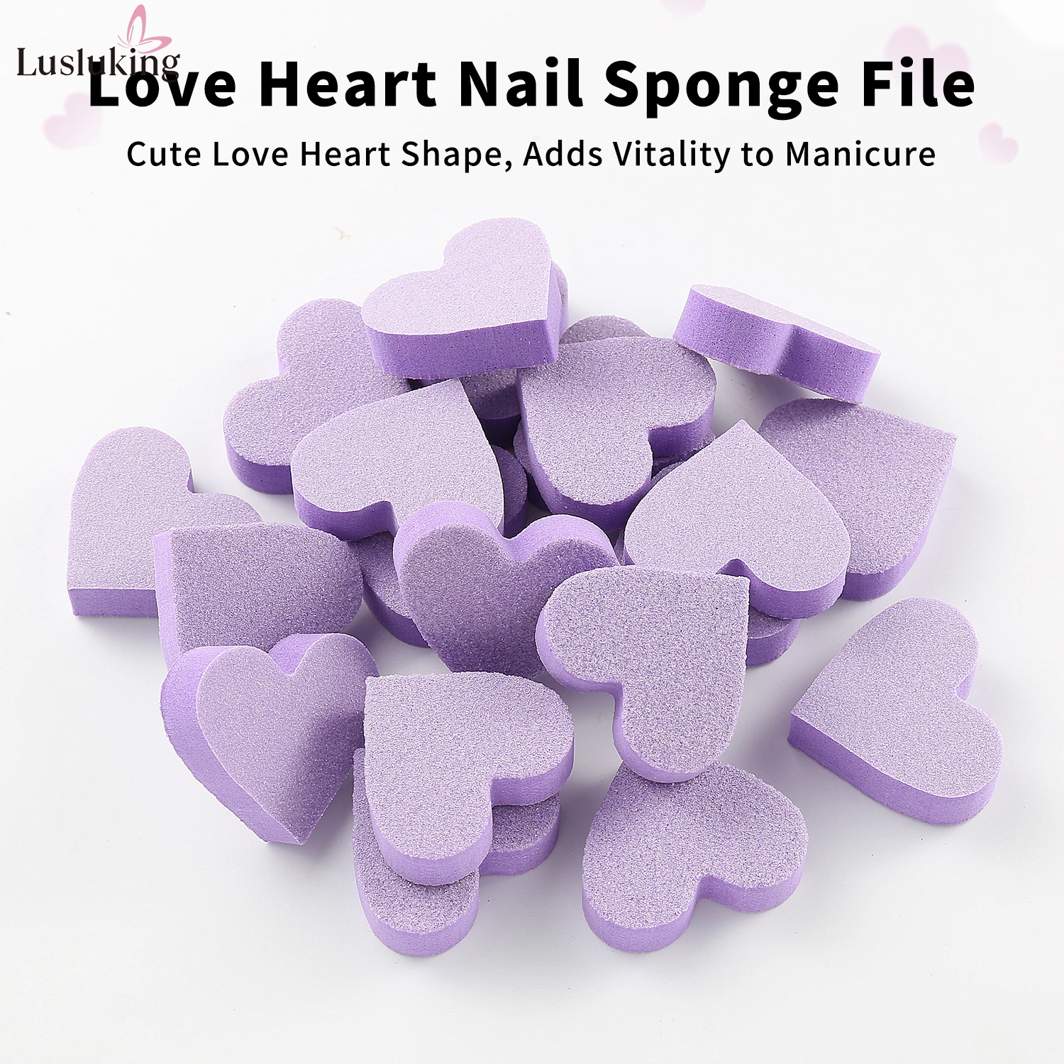 ชุดตะไบเล็บ 20 ชิ้น รูปหัวใจขนาดเล็ก สำหรับทำเล็บมือและเล็บเท้า พร้อมดีไซน์สวยงาม