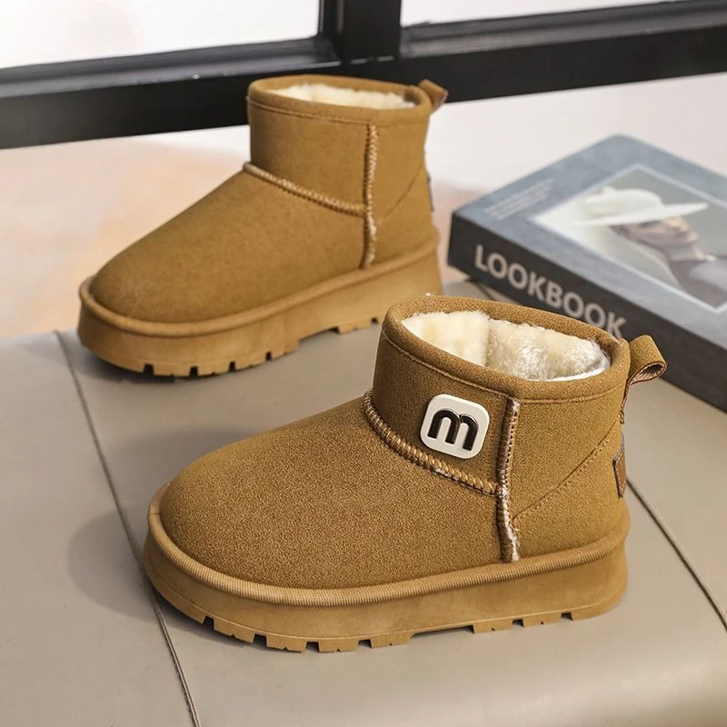 

2026 Winter New Girls Fleece Lined Snow Boots Children's Non Slip Warmth Fashion Outdoor Boots