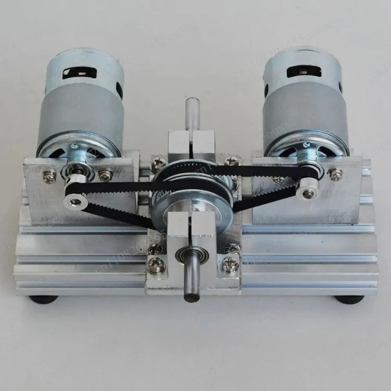12V 24V Dual Spindle DC Motor Set 775/795/895 Type Timing Belt Pulley 60 80 Teeth Transmission Kit