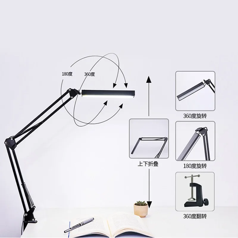 LED Foldable Long Arm Eye Protection USB Reading and Learning Clip Light Student Dormitory Desktop Clip