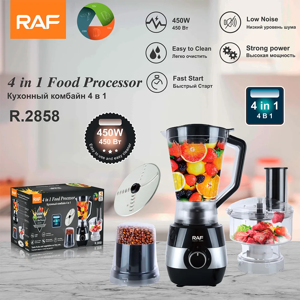 

RAF European standard cross-border four-in-one juicer, portable juicer, minced meat, mixed juicer, grinder 1.5L