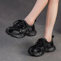 2026 Autumn New Casual Outdoor Sports Lace Up Sneakers Lightweight Soft Sole Comfortable Genuine Leather Women's Shoes - Image 4