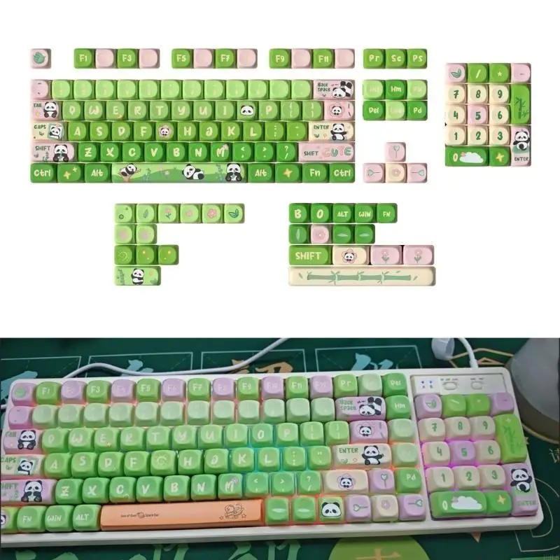 2025 New 131 PBT Keycaps Candy Bear Theme MOA Profile for Mechanical Keyboards Fade Resistant Heat Sublimated Print