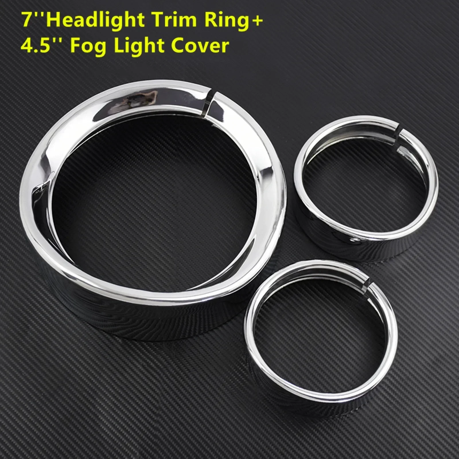 Motorcycle Chrome 7''Headlight Trim Ring+4.5'' Fog Light Cover +Visor Style Turn Signal Trim Ring For Harley Softail FLH Touring