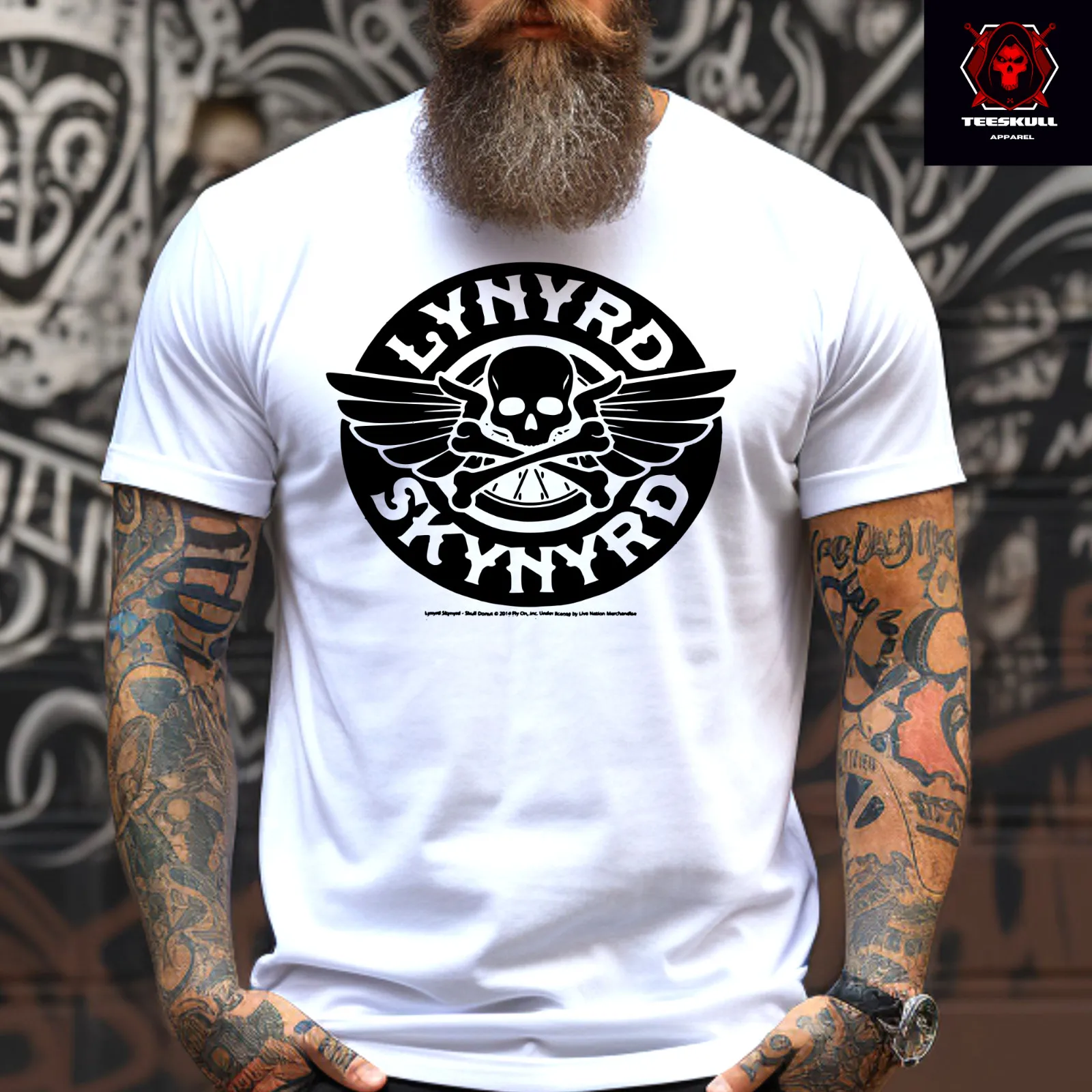 

Lynyrd Skynyrd Skull Classic Rock Band Tee 100% Cotton Unisex T-SHIRT S-3XL
