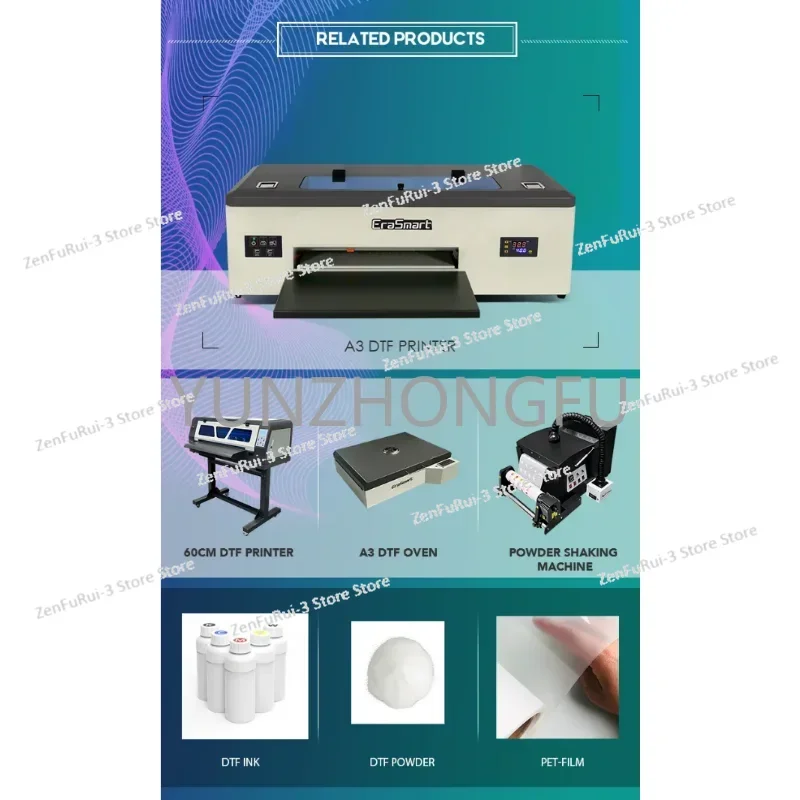 Printhead L805 DTF Printer with FREE Ink Powder Film A4 Printing Machine Digital T-Shirt Printing Plotter Inkjet Printer L805