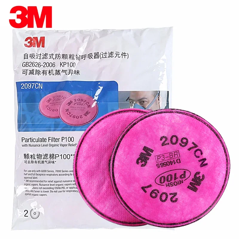 3M 2097CN Particulate Filter P100 Standard Respiratory Protection Nuisance Level Organic Vapor Relief Use with 3M Mask K0430