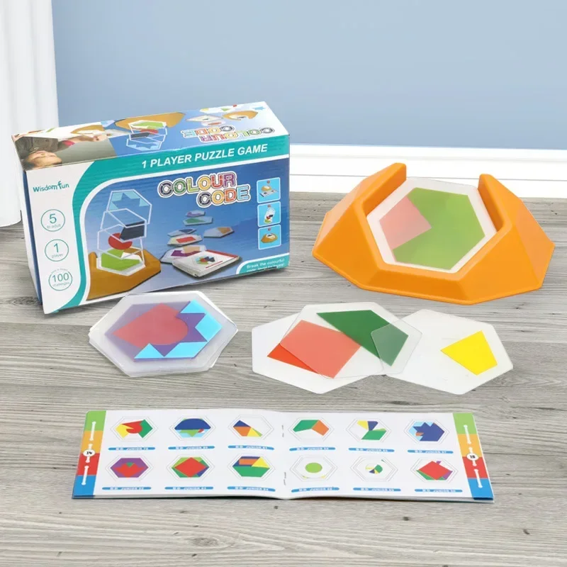 Herausforderung Farbcode Spielzeug Puzzle Spiel Tangram Puzzle Puzzle Spielzeug für Kinder zur Verbesserung des räumlichen Denkens und kognitiven Fähigkeiten