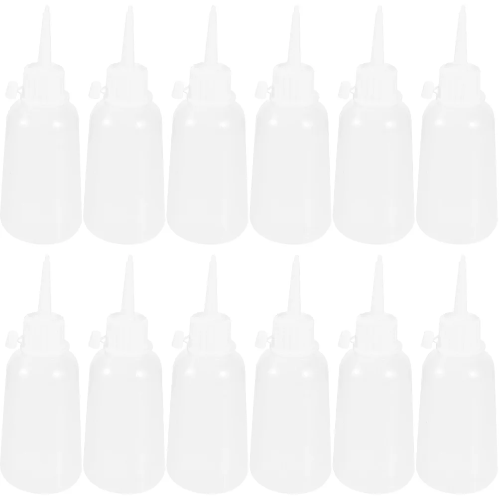 

12Pcs 100ml Small Plastic Squeeze Bottles with Caps for Glue Ink Paints and Oils Plastic Bottles with Caps Applicator Bottle
