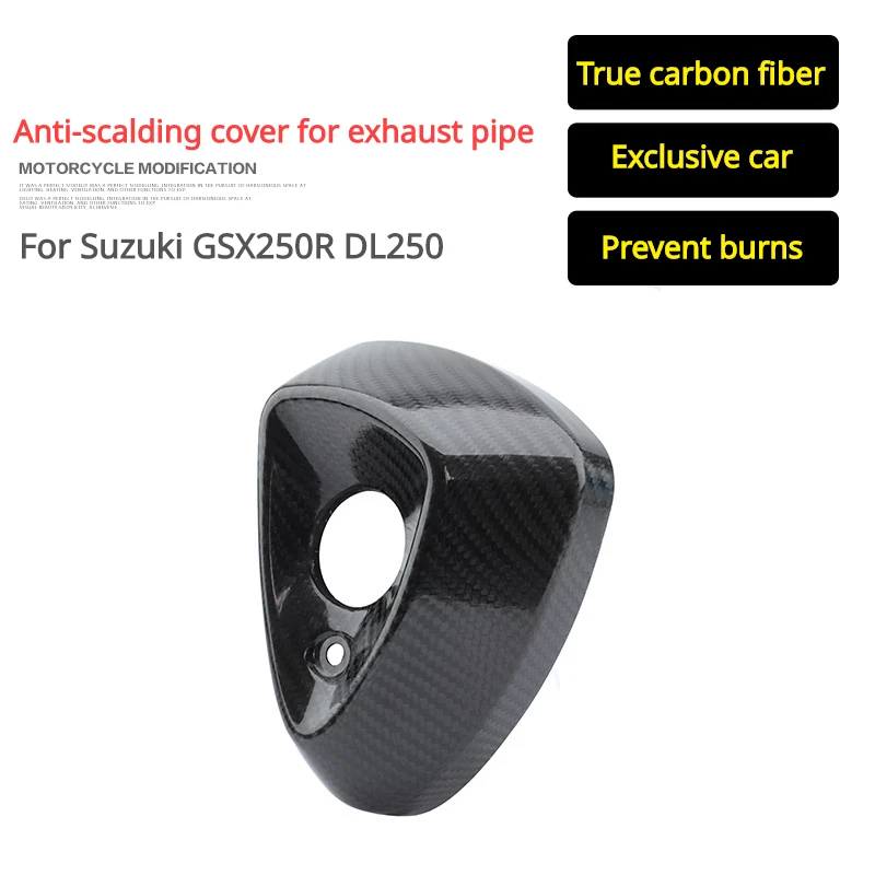 

For SUZUKI GSX250R DL250 Real Carbon Fiber Exhaust PipeCover Decorator Exhaust Protective Cover Motorcycle Modification Parts