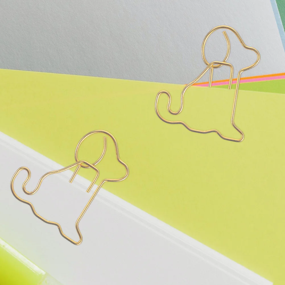 50Pcs Decorative Dog Shape Paper Clips Small Cute Paper Clips for Document Fixing Bookmarks Albums DIY Bills Fixing Paperclip