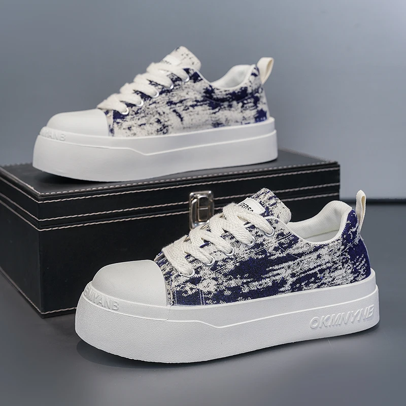 

Men's Retro Style Skate Shoes, Designer Street Thick Sole Fashion Sports Casual Shoes, Outdoor Hiking Wide Toe Cap Shoes