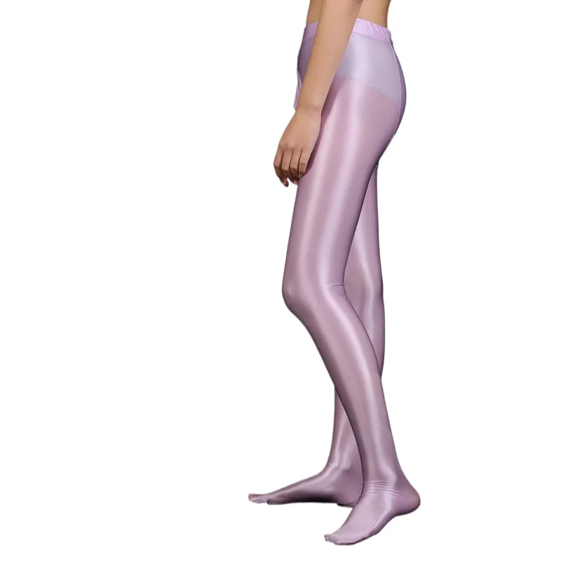 Men Pantyhose Sherbin Shiny Glossy See-Through Underwear Silky Sissy Pouch Penis Sheath Stockings High Waisted Elastic Sockings
