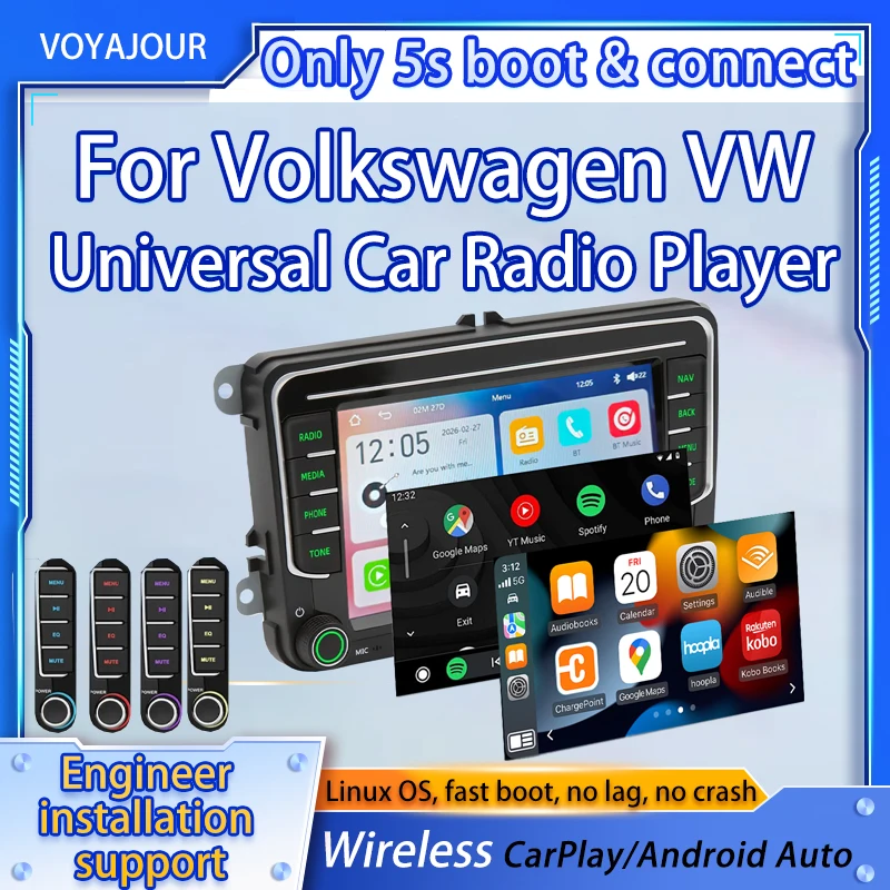 Modify For Volkswagen VW 2007-2015 Wireless Carplay Multimedia Video Player NEW Upgrade HD Touch Screen Android Auto Car Play BT
