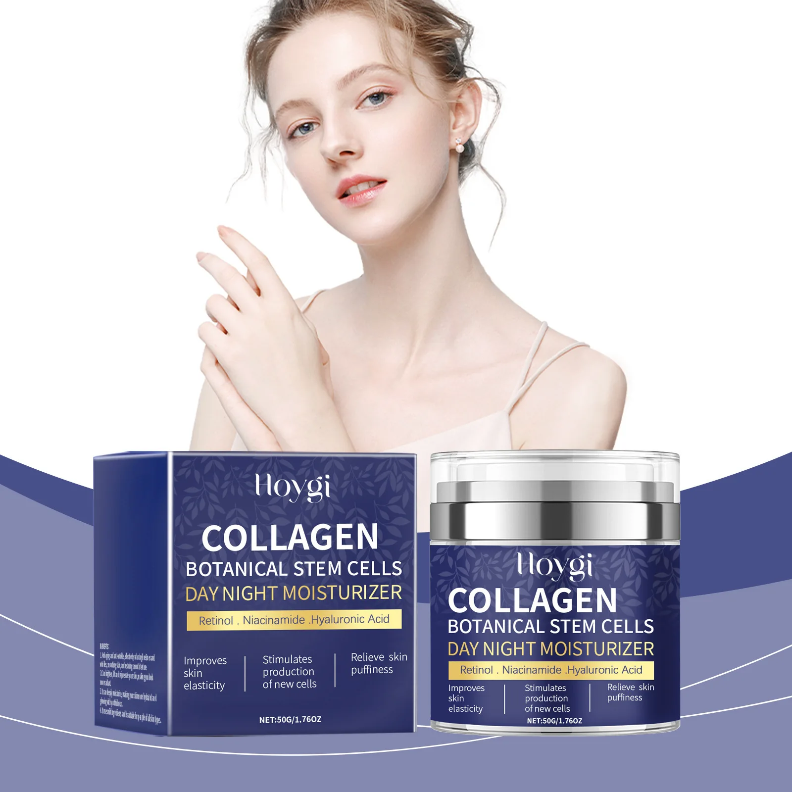 

Collagen Plant Stem Cell Day and Night Moisturizing Cream Reducing Fine Lines Brighten The Skin Deeply Moisturize