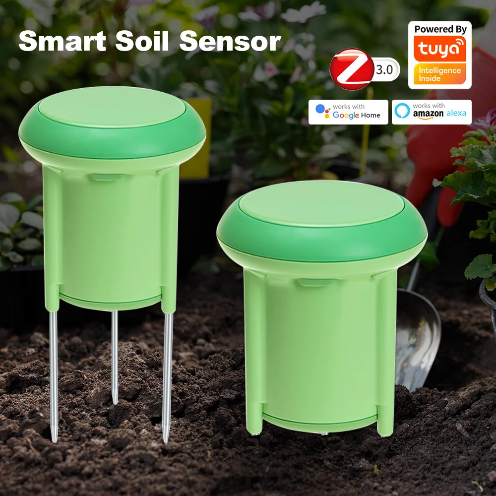 Tuya ZigBee smart Soil Tester Temperature and Humidity Sensor IP66 Grade Waterproof Plant Monitor Support Alexa Google Assistant