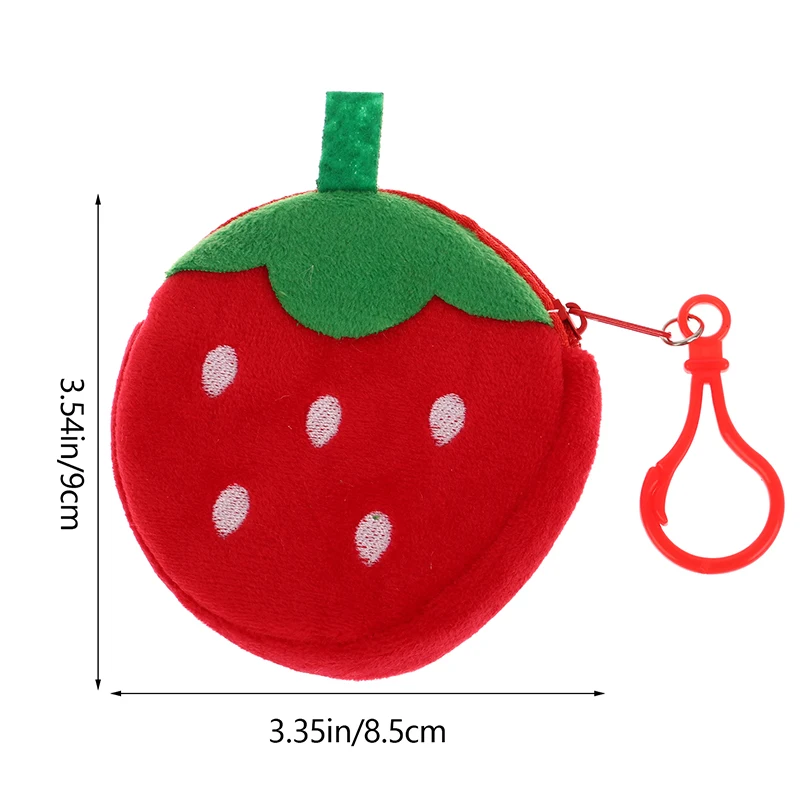 Cute Fruit Shape Plush Coin Purse Watermelon Pineapple Orange Strawberry Purse Bag Keychain Pocket Kid's Coin Pouch Wallet