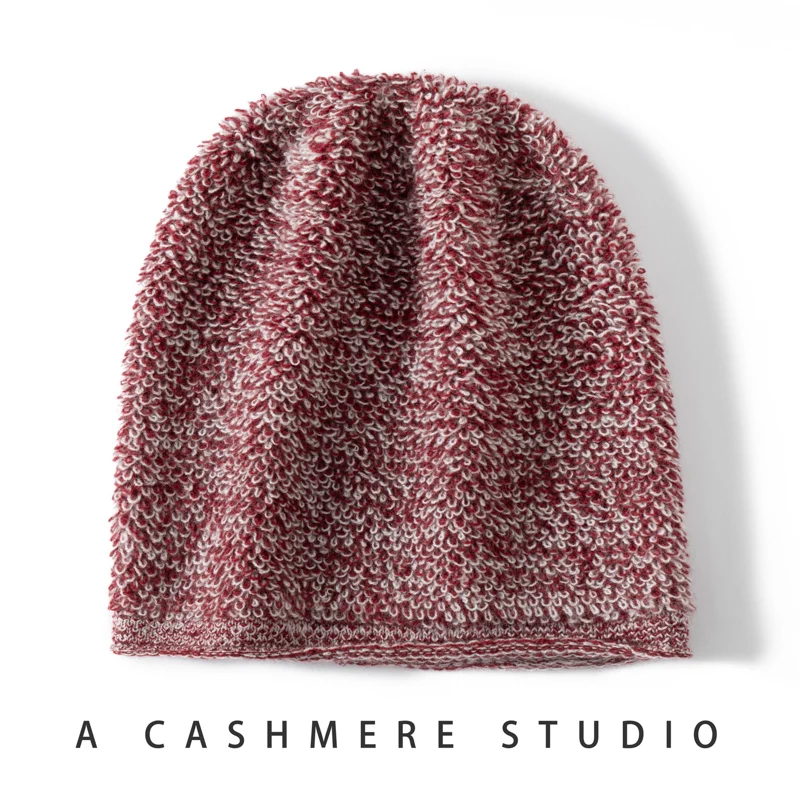 

DjzDsm New Winter Women's Cashmere Fashion Knitted Hat Outdoor Warm Curled Edge Anti Cold Women's Versatile Ear Protection Hat