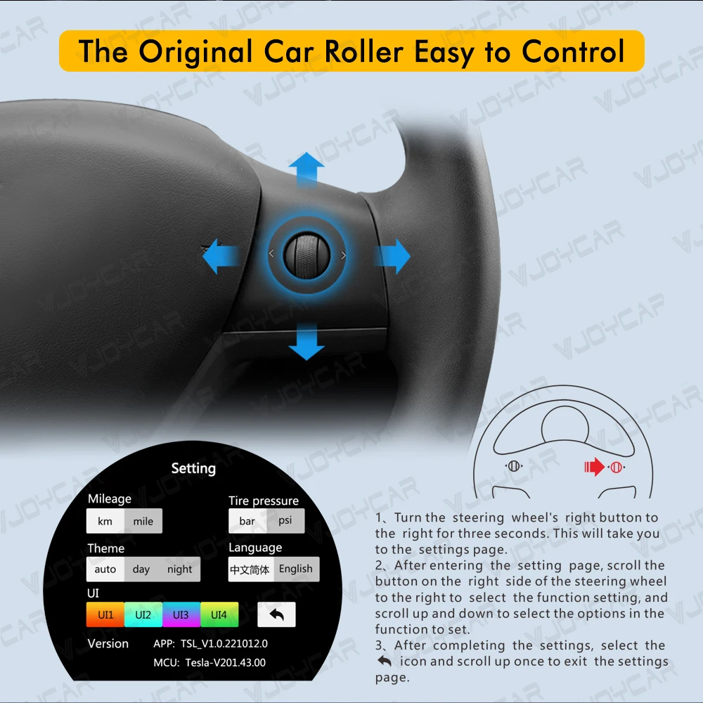 VJOY CAR 3.6'' HD IPS LCD Screen Colorful UI Modern Beautiful Design Mini Dashboard HUD Speedometer Y9 for Tesla Model 3 Model Y