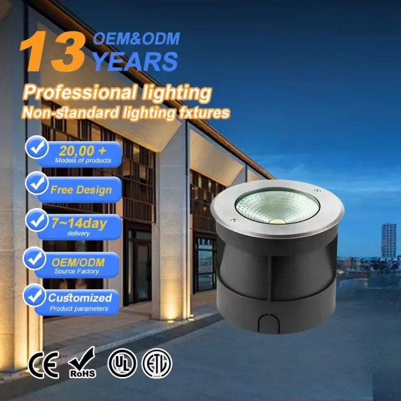 Hot Sale LED Underground Light for Outdoor Inground Use 7W 15W 20W 30W 50W IP66 Rated with Light Sensor Control CRI 80