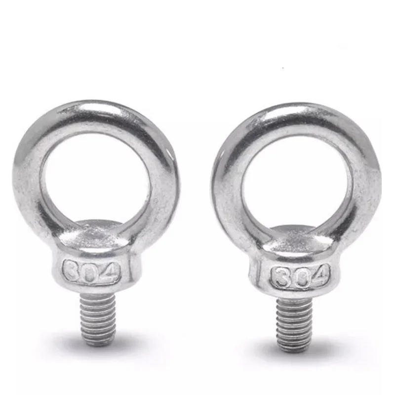 UK US Standard Eyebolt 304 Stainless Steel 1/4 5/16 3/8 1/2 5/8 3/4 7/8 Lifting Bolt Eye Screws