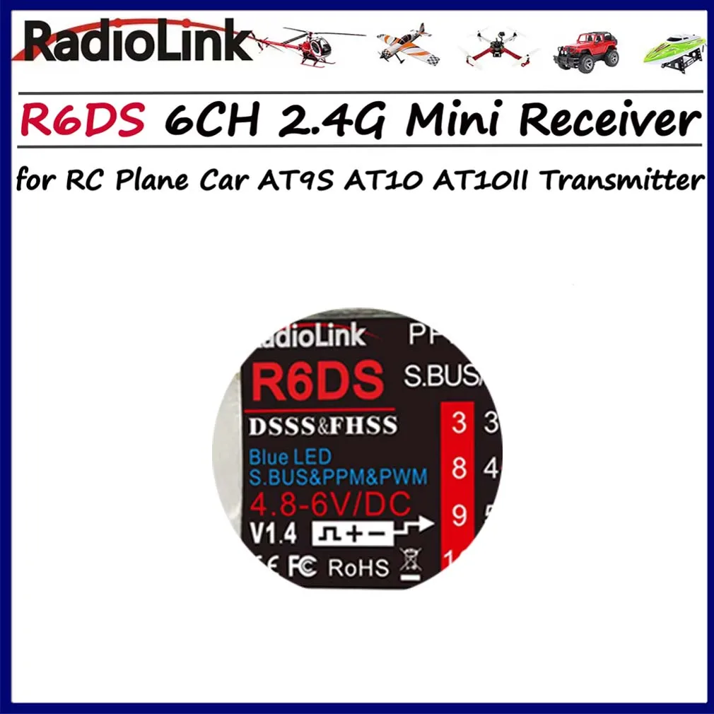 

Radiolink R6DS RC Мини-приемник 6CH 2.4G 6-канальный SBUS PWM PPM Выход для RC Самолет Дрон Автомобиль AT9 AT9S AT10 AT10II Передатчик
